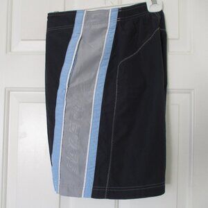 Speedo Mens Navy Blue Gray Mesh-lined Swim Board Short - Size 30W-32W or Small